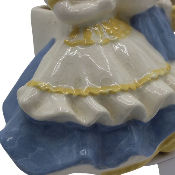 Vintage Ceramic Goldammer Dutch Boy Girl with Basket Flower Pottery Planter Vase - Picture 7 of 7